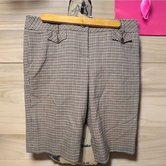 LOFT Checkered Wool Dress Shorts Size 6 - Picture 1 of 7